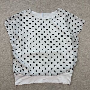 Vintage Black Polka Dot Blouse on White